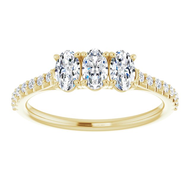 0.80 ct. Oval & Round Cut Diamond Wedding Band 3 Stone Style Ring-VIRABYANI